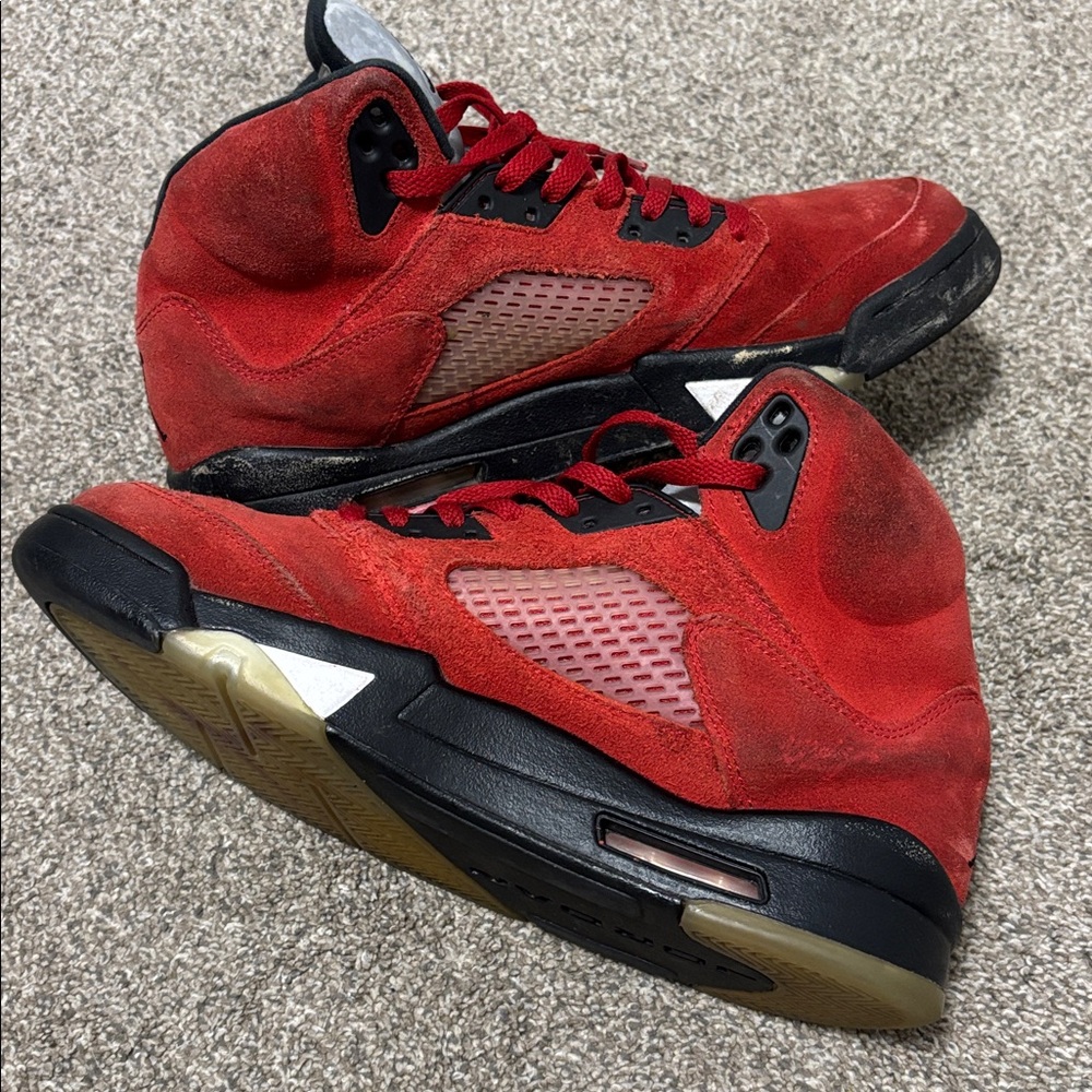Nike Air Jordan 5 Retro 2009 “Raging Bull Red Suede” DD0587-600 Size 10.5 - Picture 5 of 11
